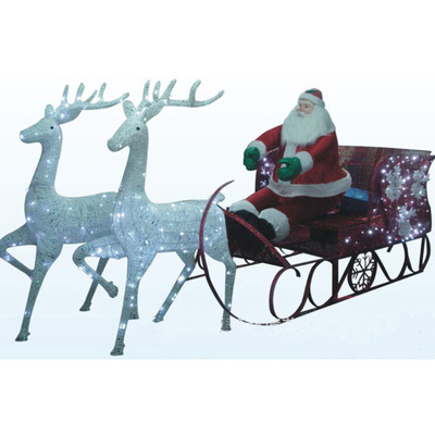 圣诞鹿车_厂家直销圣诞铁艺鹿,圣诞鹿车,鹿拉车新款造型,美观大方