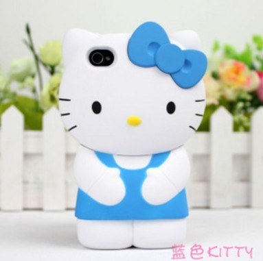 蘋果5S手機保護套hello kitty手機套iphone5手機殼立體KT貓矽膠套工廠,批發,進口,代購