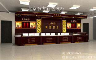 北京展柜生产厂家定做烤漆珠宝展示柜，珠宝展柜 实木珠宝展柜
