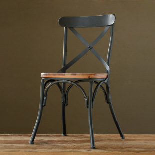 欧式铁艺靠背酒店餐椅 高档实木餐椅 咖啡厅休闲咖啡椅子