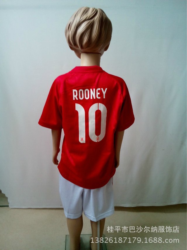 14世界杯 英格兰主客场童装球衣 b 出厂自带球星号码10号鲁尼