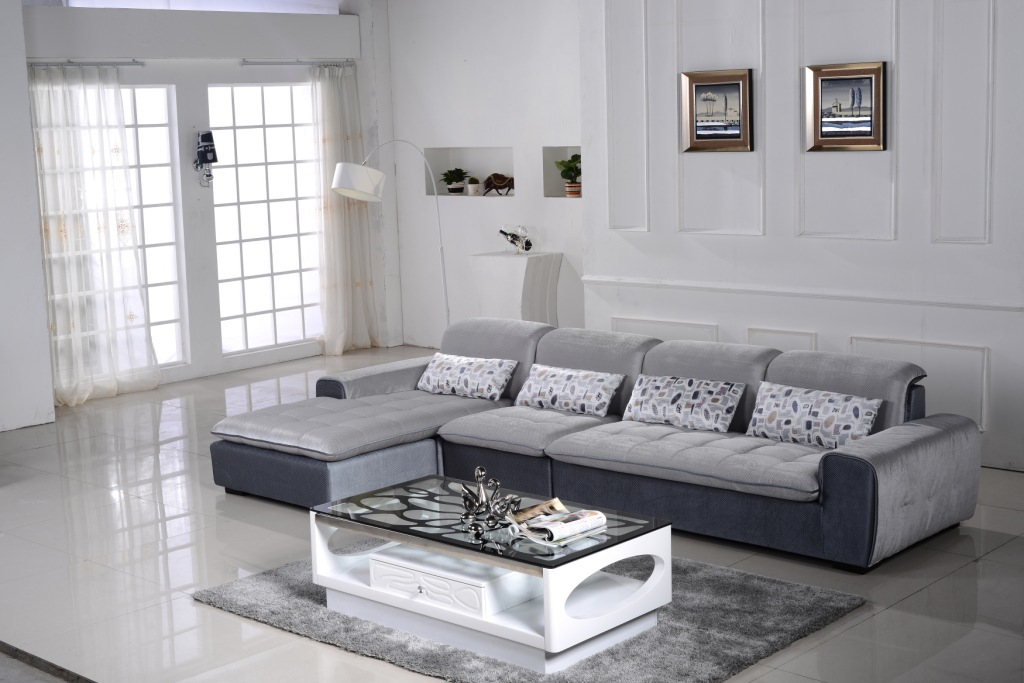 布艺沙发厂家直销 现代简约客厅沙发 休闲小户型转角组合家居