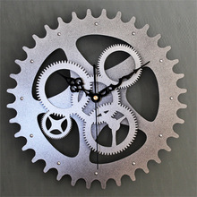 原创金属质感 欧式复古齿轮钟 时尚创意齿轮挂钟 墙面大壁时钟表