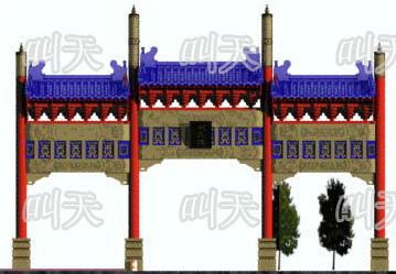 外行也会做钢筋混凝土古建筑牌楼牌坊门楼全套三维施工设计图