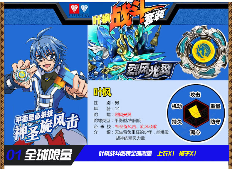奥迪双钻 飓风战魂2珍藏版战斗套装叶枫 任炎614802-803