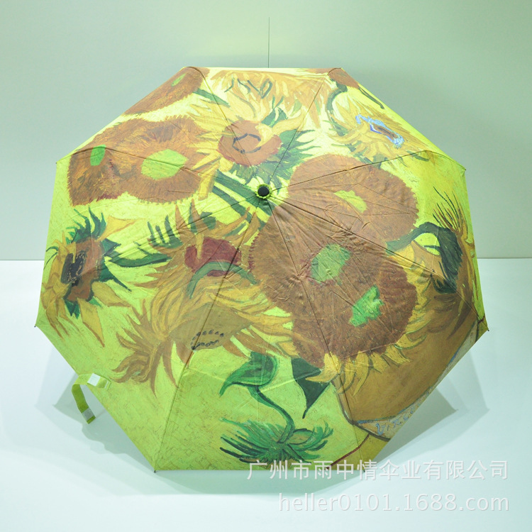 【满版印刷高档折叠伞 创意花朵图案伞 外销热