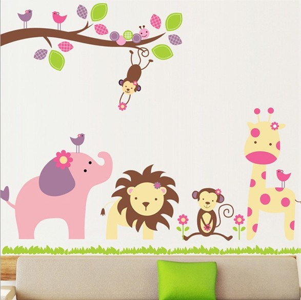 【环保PVC墙贴 装饰墙贴 卡通墙贴 动物组合墙