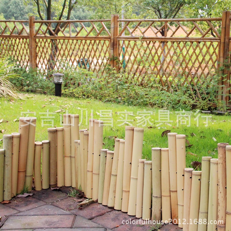 竹篱笆竹栅栏竹围栏竹竿园艺装饰品园艺围墙  产品描述:天然竹制作