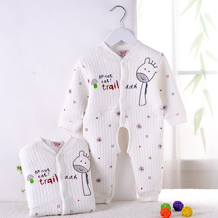 母婴用品 2014新款婴儿服饰 纯棉三层夹棉保暖婴儿装连身衣、爬服