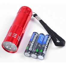 Mini-sáng đèn pin nhôm 9LED (với 3 pin) nhỏ ngọn đuốc đèn pin đèn 9 Đèn pin