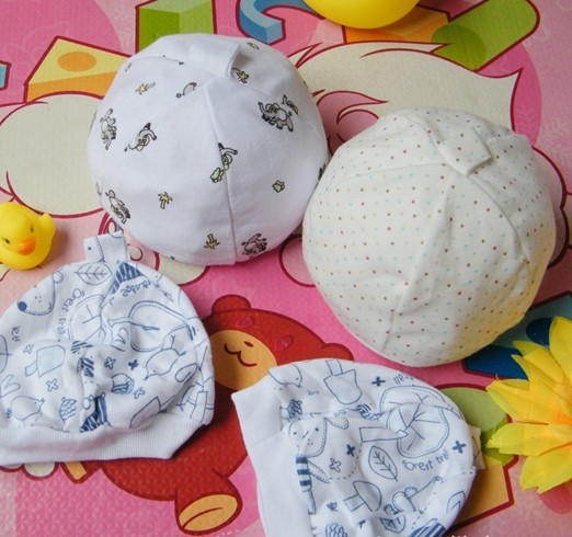 【厂家批发100%纯棉婴儿帽 0-2个月新生儿胎