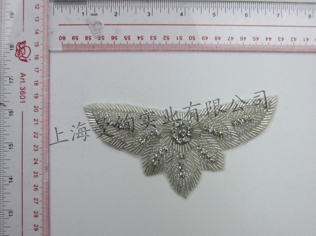 服装服饰手工活钉珠亮片领子胸前贴肩章胸花