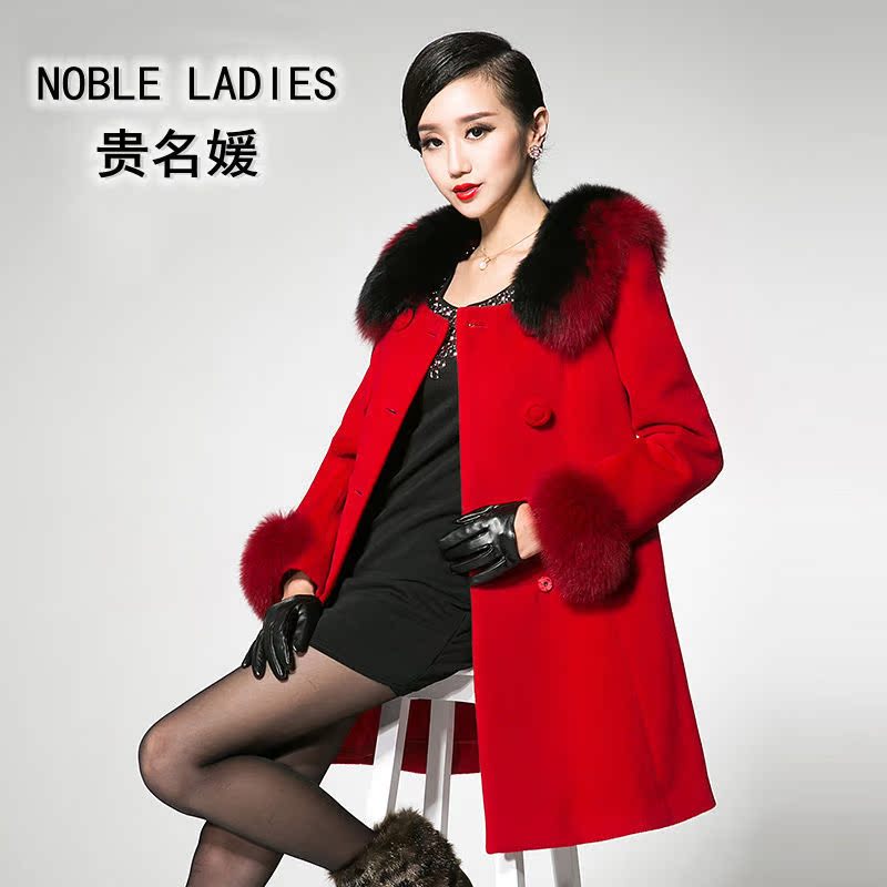 贵名媛 高性价毛领羊绒大衣 品牌折扣女装分份 库存尾货走份批发