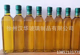 玻璃瓶厂家供应250ml方形橄榄油瓶玻璃瓶亚麻籽油瓶500ml山茶油瓶