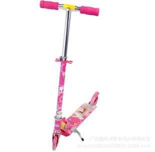 Barbie芭比正品两轮闪光滑板车儿童卡通脚踏滑板车  体育用品
