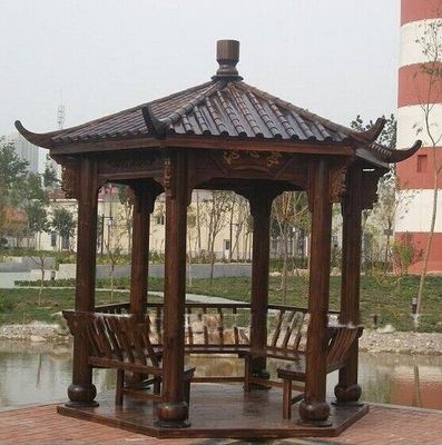 南城县厂家直销防腐木亭子古建亭子户外景观仿古六角亭