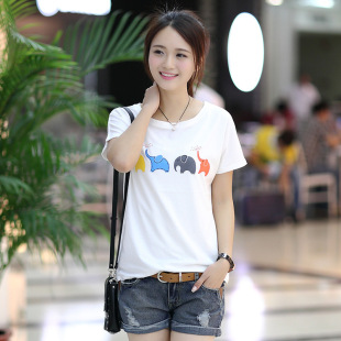 2015夏装新款女装韩版宽松短袖女T恤 服饰代理分销 厂家直销