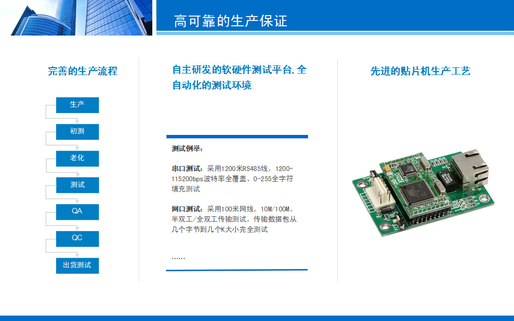 高可靠的生產(chǎn)保證