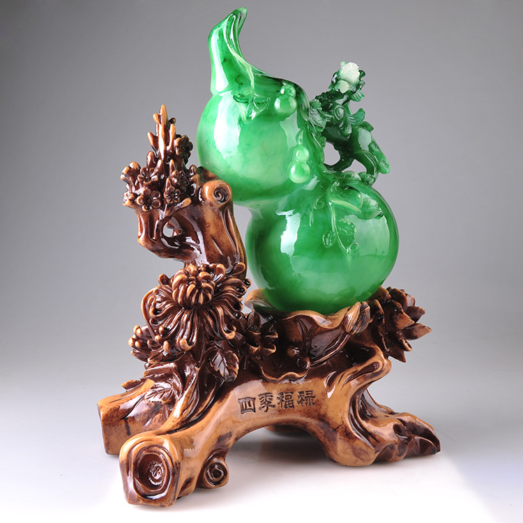 新款招财福禄摆件 创意葫芦树脂工艺品 新奇特高档家居树脂摆件