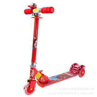 Disney/迪士尼蜘蛛侠三轮闪光滑板车儿童卡通脚踏滑板车  