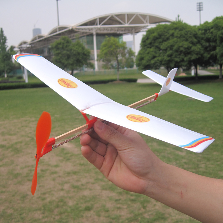diy泡沫飞机模型玩具 手工拼装纸飞机 儿童小学生橡皮筋滑翔机