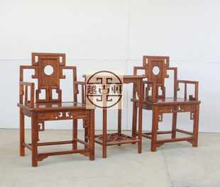 明清仿古家具古典椅茶椅子中式实木椅太师椅三件套1