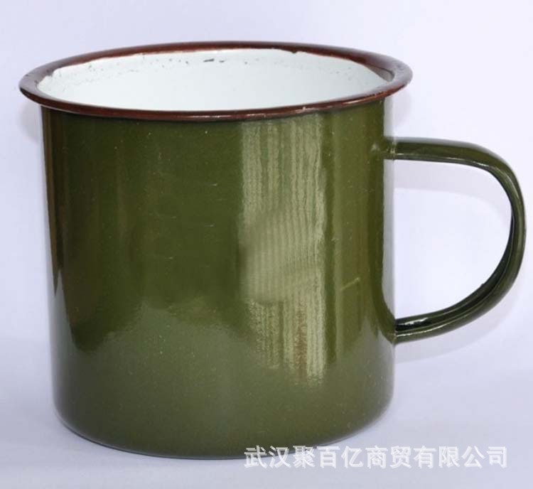 9cm军绿色搪瓷杯 搪瓷缸 怀旧经典搪瓷杯子 茶杯 漱口杯