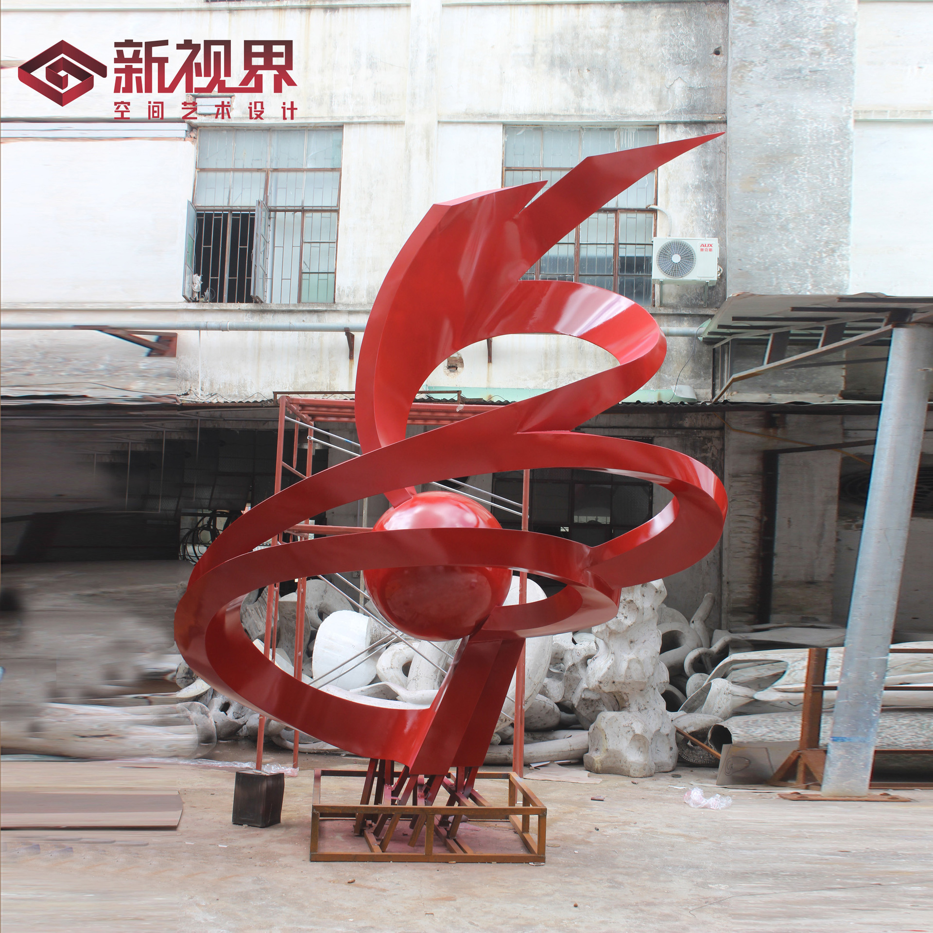 厂家供应大型城市雕塑商业广场抽象不锈钢医院雕塑 园林雕塑小品