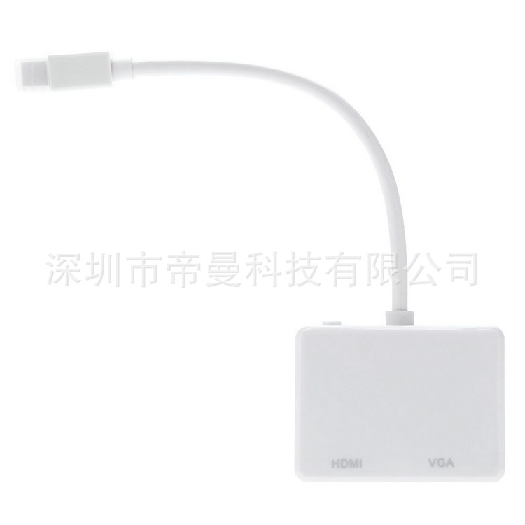 苹果转换线_#* mini dp转vga hdmi 二合一按键