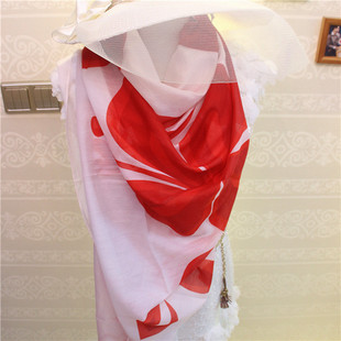 NS116 美国品牌 kellogg's 大花朵气质巴厘纱女士围巾