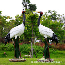 树脂工艺品批发户外装饰摆件鸟类园林景观大型仿真仙鹤雕塑批发