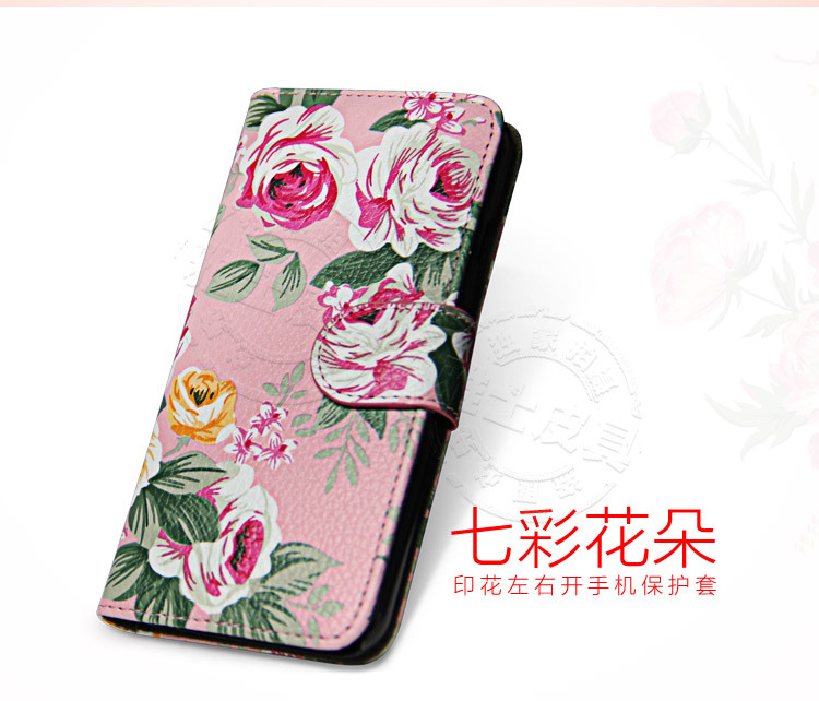 苹果手机壳IPHONE 6 PLUS手机皮套左右开彩印碎花i