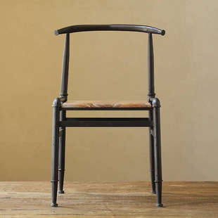 恒志家居厂欧式风格铁艺家居 实木做旧复古吧台椅 支持来样定做
