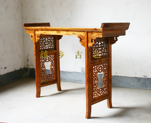 仿古中式新古典简约雕花实木榆木家具条几条案佛桌案台香案供桌