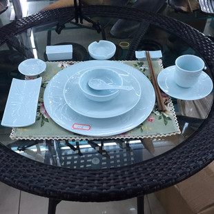高档五星级酒店青花瓷陶瓷餐具套装 复古骨瓷餐具 日韩创意餐具