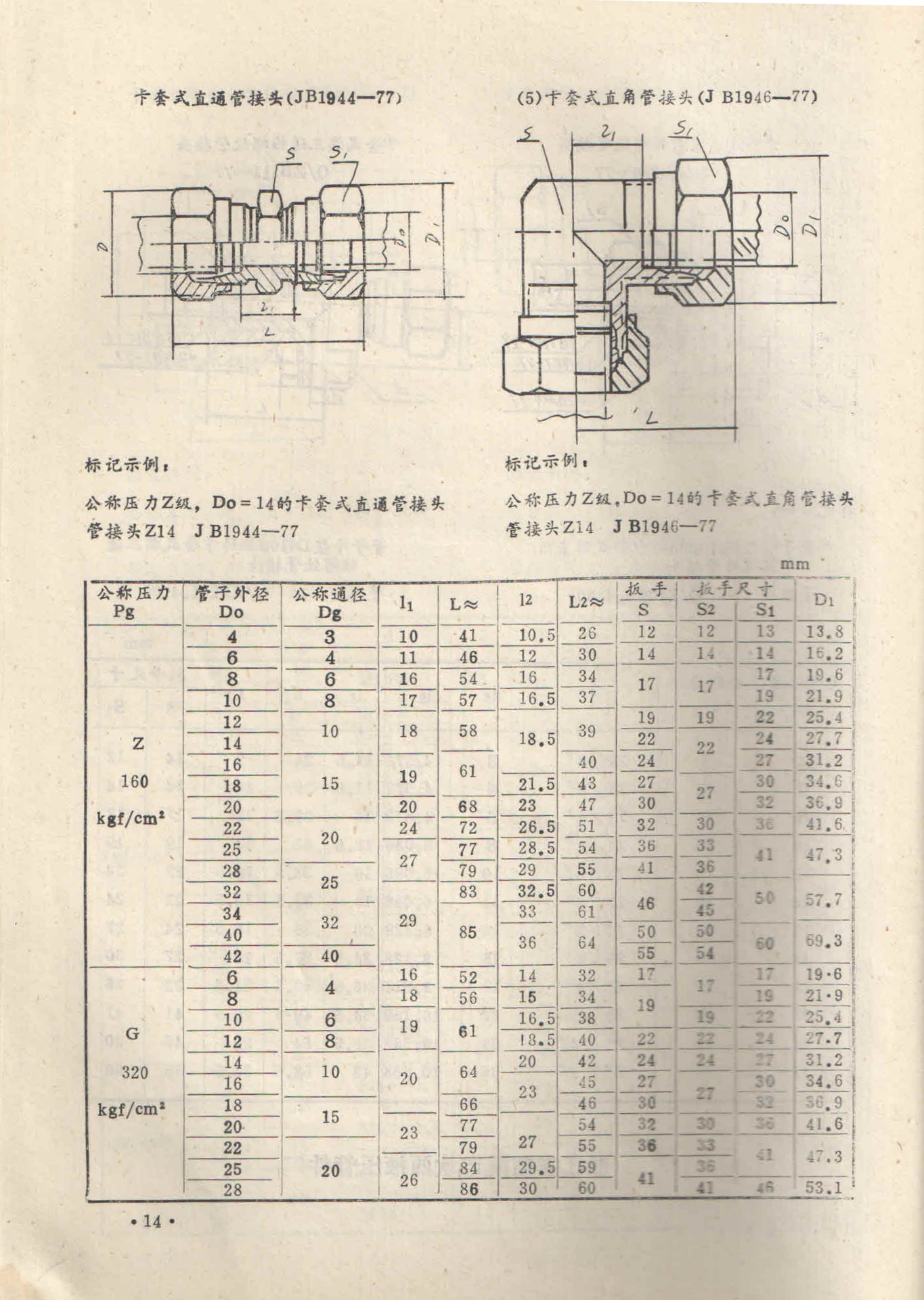 【卡套式直角管接头重标Z42 JB1946-77 国标