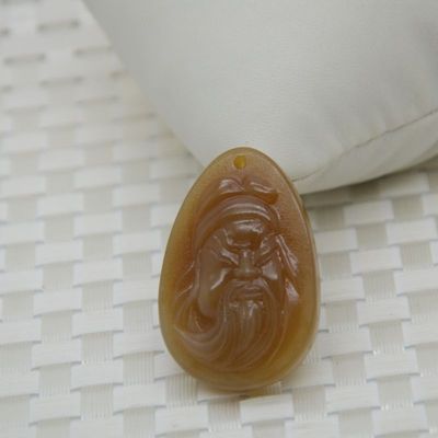 石尚珠宝天然和田玉糖玉关公头像吊坠 江苏和田玉吊坠批发992257