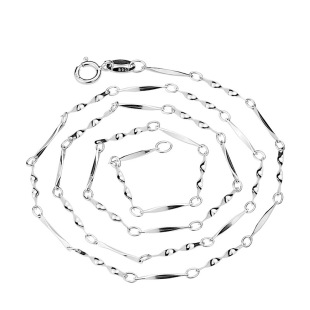  双11特价 s925最新 纯银欧美饰品   扭片间拼角项链  锁骨扭片链
