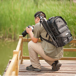 户外防水摄影双肩包大容量 专业数码单反尼龙相机包双肩多功能