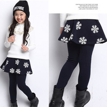 Quần legging trẻ em mùa đông trẻ em cộng với quần legging bông tuyết dày Phiên bản tiếng Hàn của quần lửng đế bệt trẻ em lớn Culottes