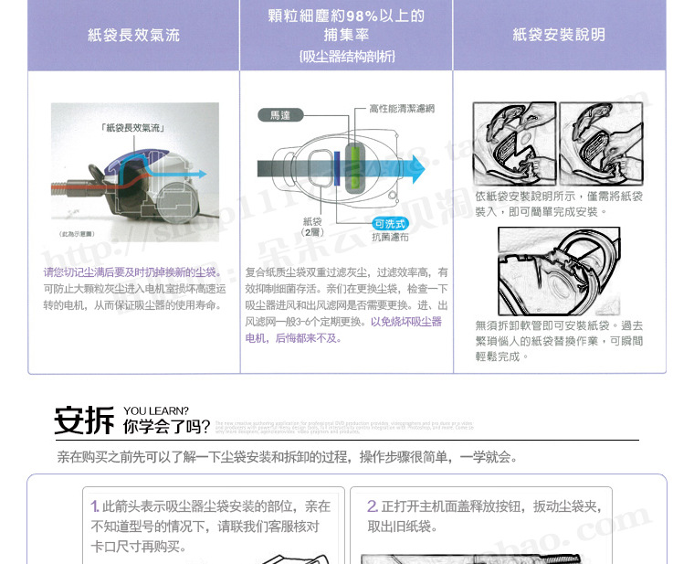 厂家直销 适配三洋吸尘器尘袋垃圾纸袋sc-s35/75a/78a/n170/n210