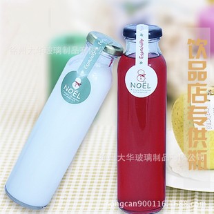 厂价直销310ml丝口泡茶瓶 玻璃饮料瓶 玻璃瓶配套马口铁盖