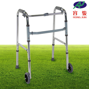 厂家直销老年人协步器 康复助行器带轮 残疾人老年人协步四角拐杖