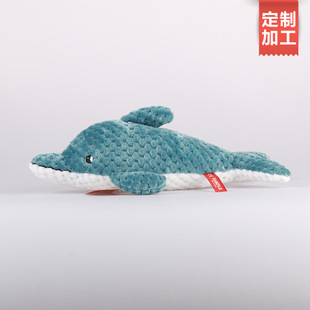 厂家专业加工定做海豚鲸鱼包装可爱海洋类毛绒玩具公仔量大优惠