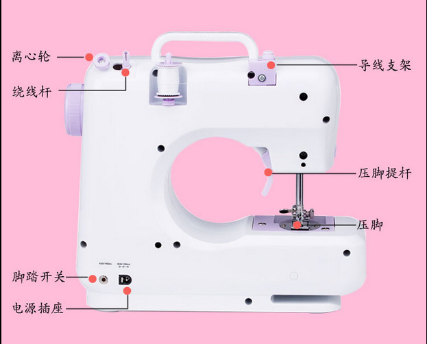 芳华缝纫机505a多功能缝纫机带锁边家用电动脚踏小型迷你缝纫机