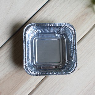 正方形锡纸盒铝箔餐盒打包盒/烘焙模具/耐烫烧烤专用西点盒蛋糕盒