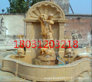 石雕喷泉庭院摆件欧式室外大型人物喷泉欧式流水