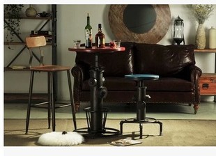 美式乡村loft风格铁艺复古做旧可调吧台椅休闲椅咖啡椅可定做批发
