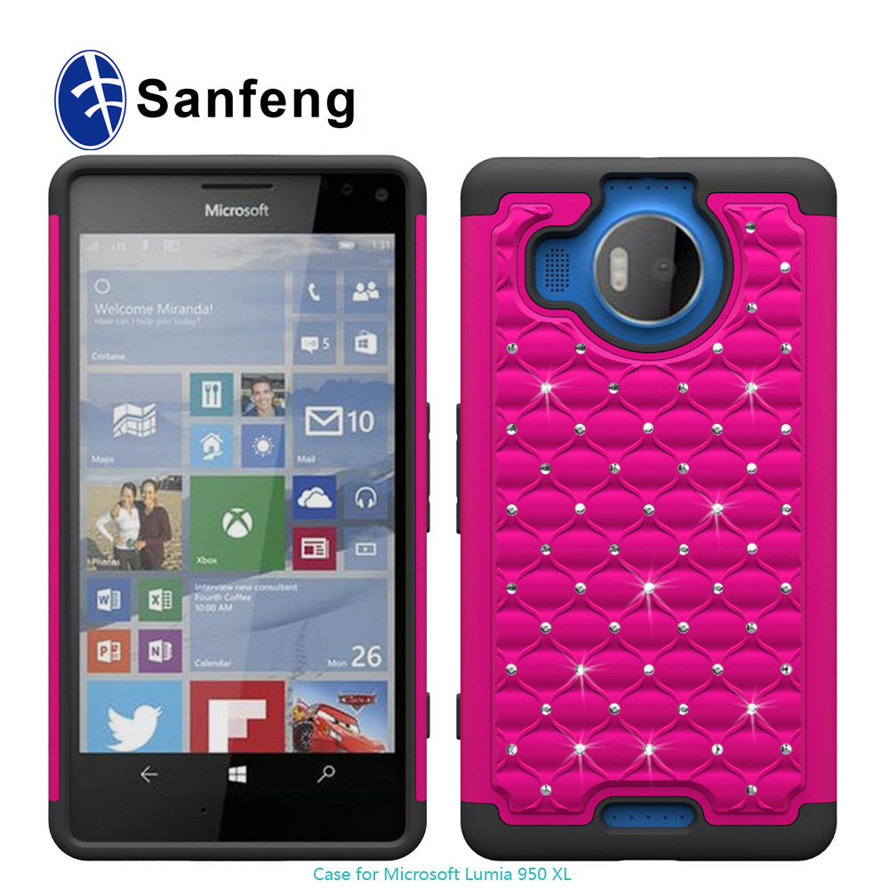 微软950xl\/Microsoft Lumia 950xL 硅胶+PC闪钻