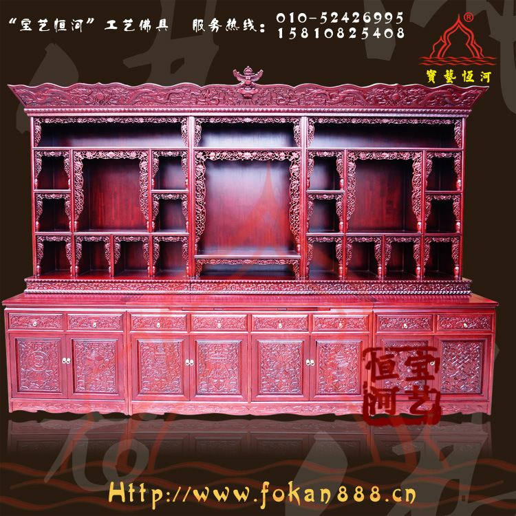 藏式佛堂_密宗佛堂设计_藏式家具_佛龛定做_宝艺恒河佛龛
